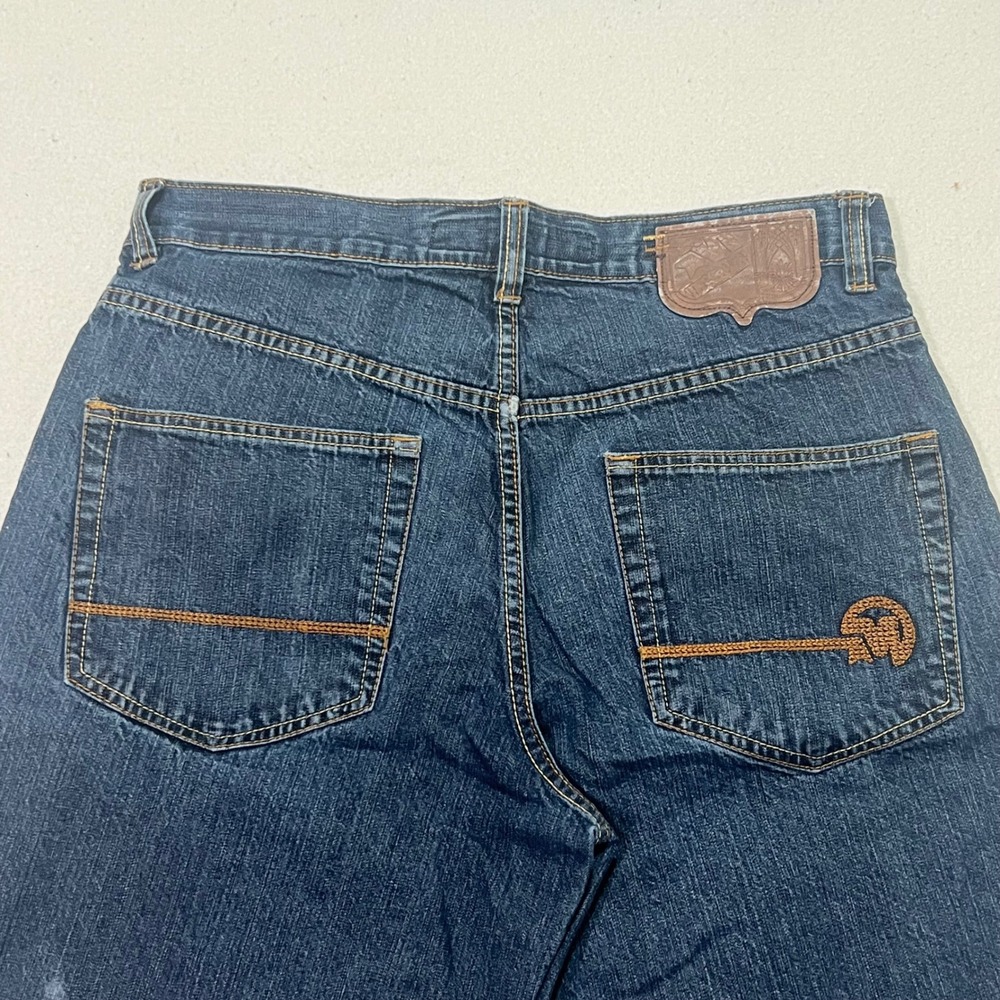Vintage Mecca USA Denim Jorts Shorts Mens 34 Dark Wash Embroidered 90s Hip Hop - Picture 9 of 12